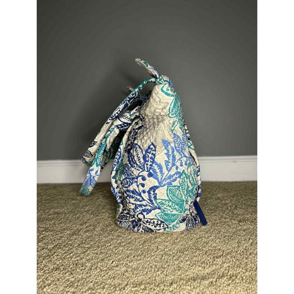 Vera Bradley Women's Quilted Cotton Hadley East West Tote Bag Santiago Floral - Picture 9 of 14